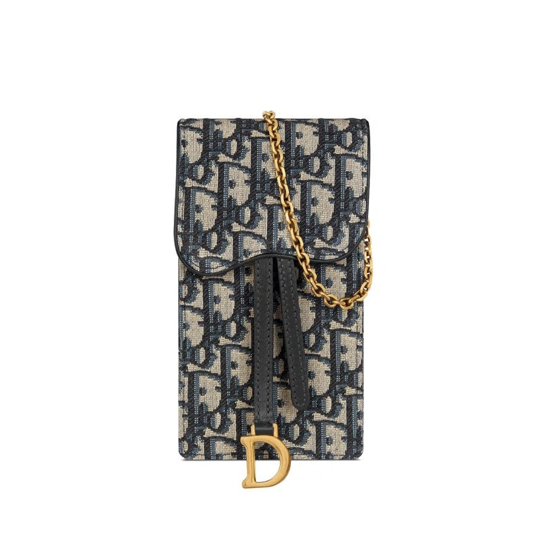 BestValue 490 Dior Saddle Vertical Pouch In Oblique Motif Canvas Blue