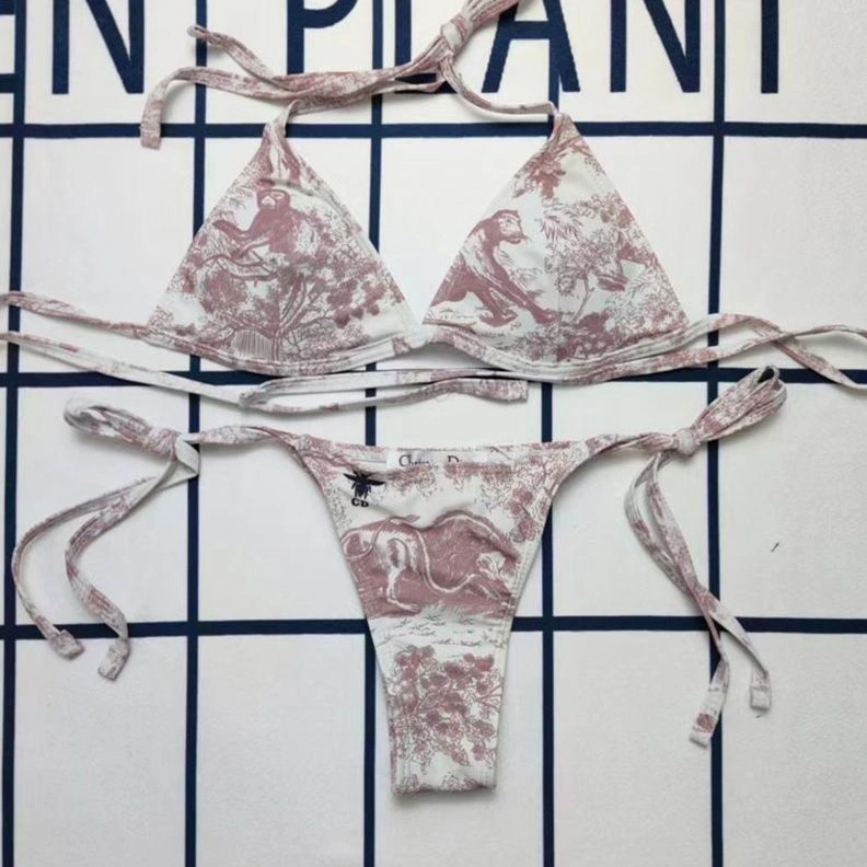 BestValue 5564 Dior Bikini Women Toile De Jouy with Bee CD Motif Lycra White