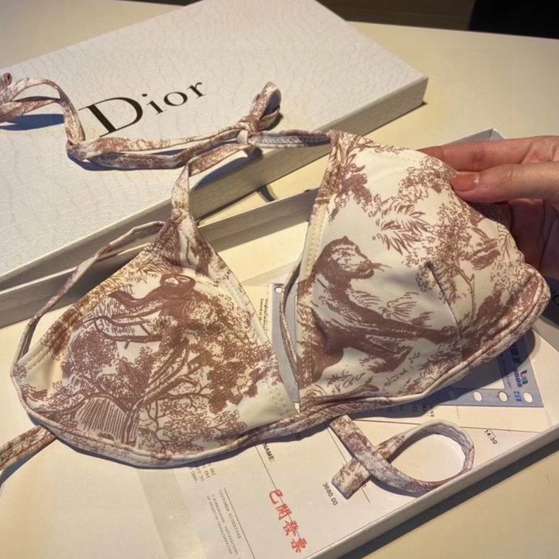 BestValue 5564 Dior Bikini Women Toile De Jouy with Bee CD Motif Lycra White
