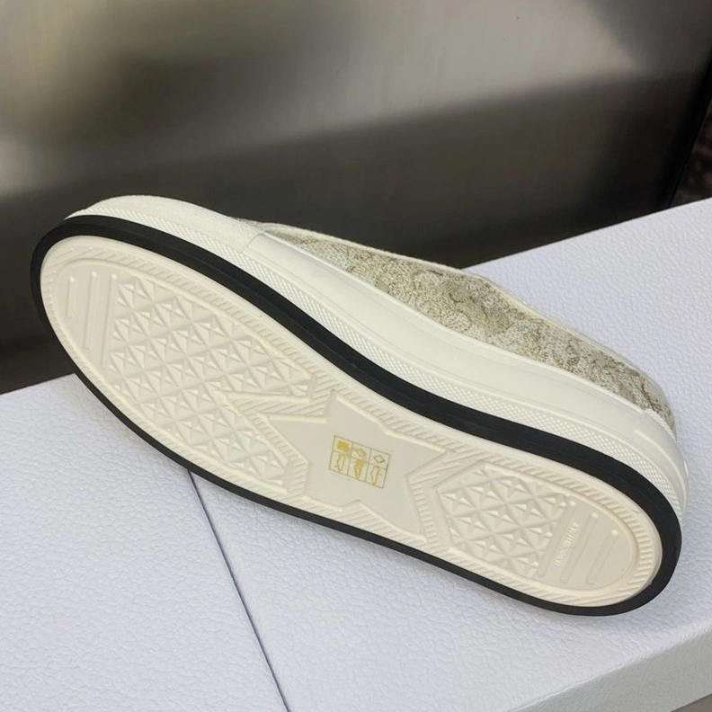 BestValue 7216 Walk'N'Dior Platform Sneakers Unisex Jardin d'Hiver Motif Canvas Gold