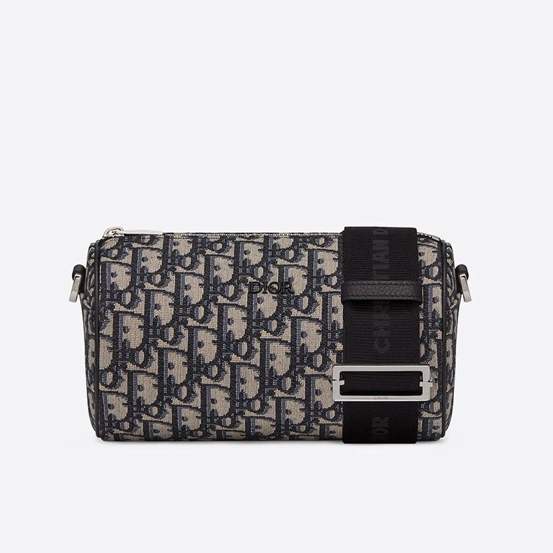 BestValue 8651 Dior Roller Messenger Oblique Motif Canvas Blue