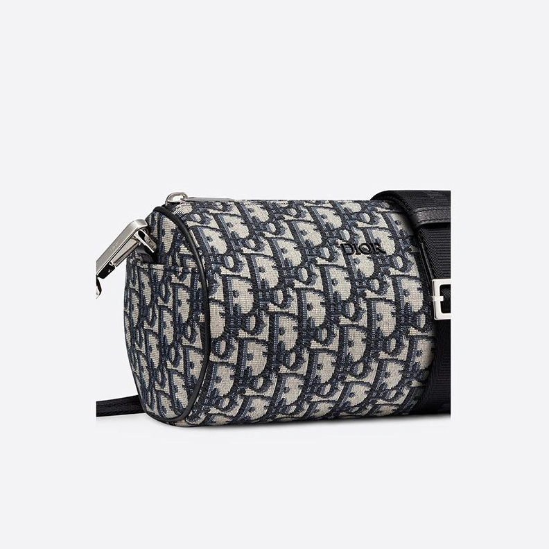 BestValue 8651 Dior Roller Messenger Oblique Motif Canvas Blue