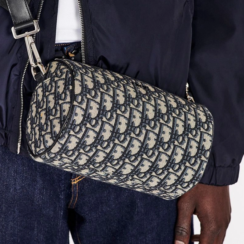 BestValue 8651 Dior Roller Messenger Oblique Motif Canvas Blue