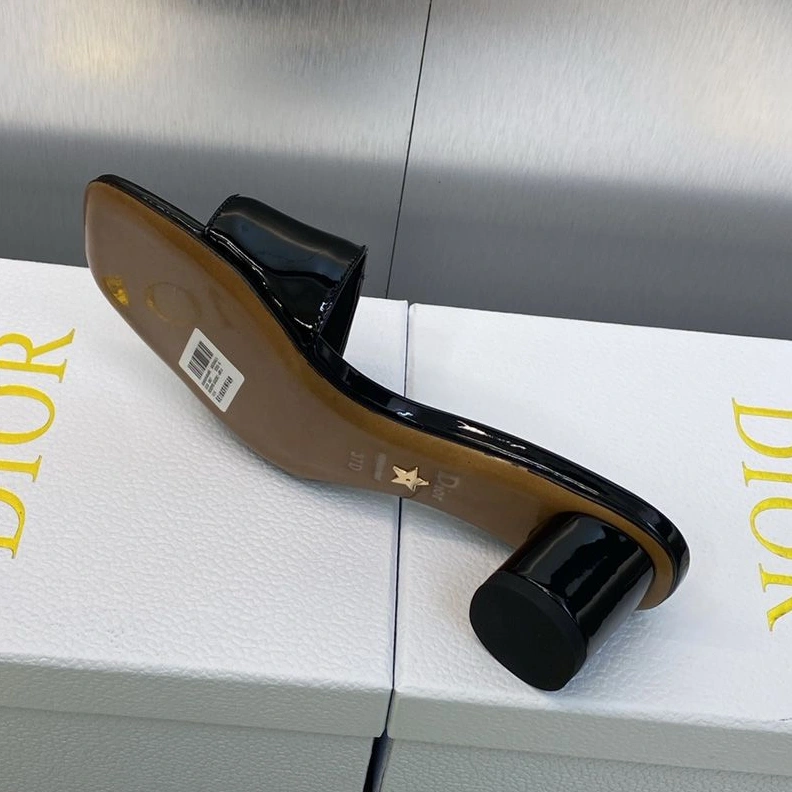 C'est Dior Slides Women Patent Leather Black SmartChoice 3992