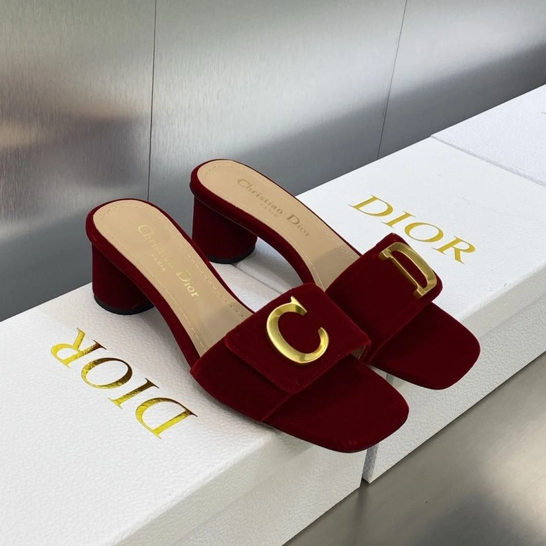 C'est Dior Slides Women Velvet Red BestValue 1561