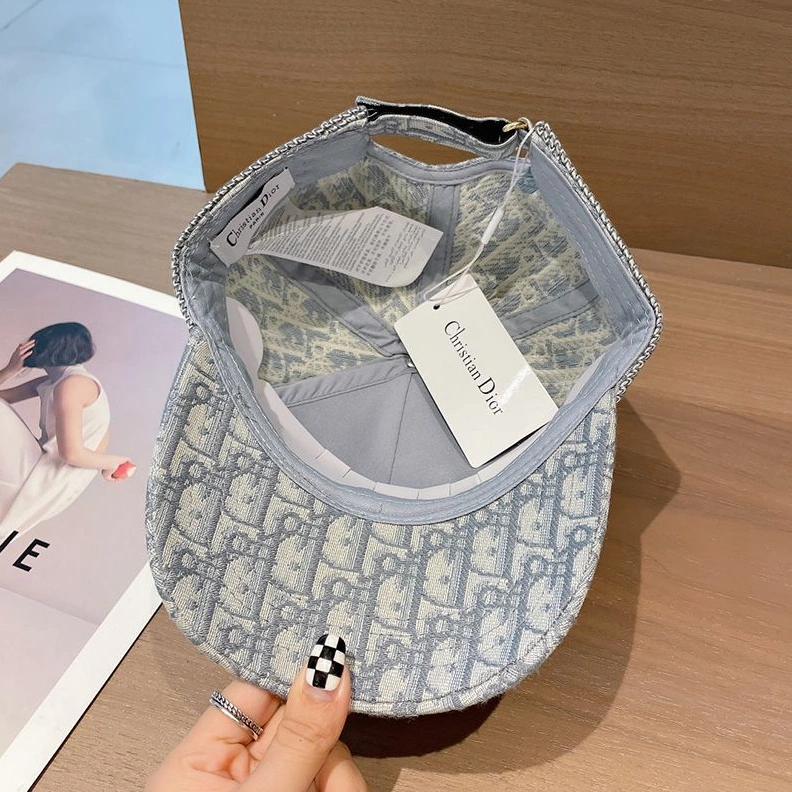 Christian Dior Baseball Cap D-Oblique Motif Cotton Grey GoAnywhere 2909