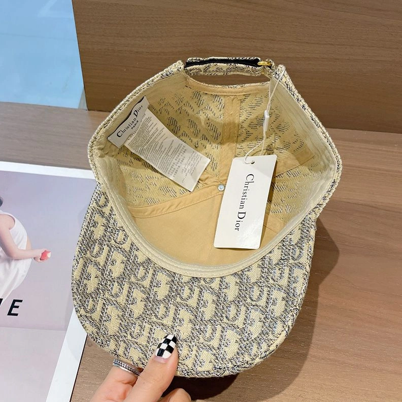 Christian Dior Baseball Cap D-Oblique Motif Cotton Khaki StreetReady 9615