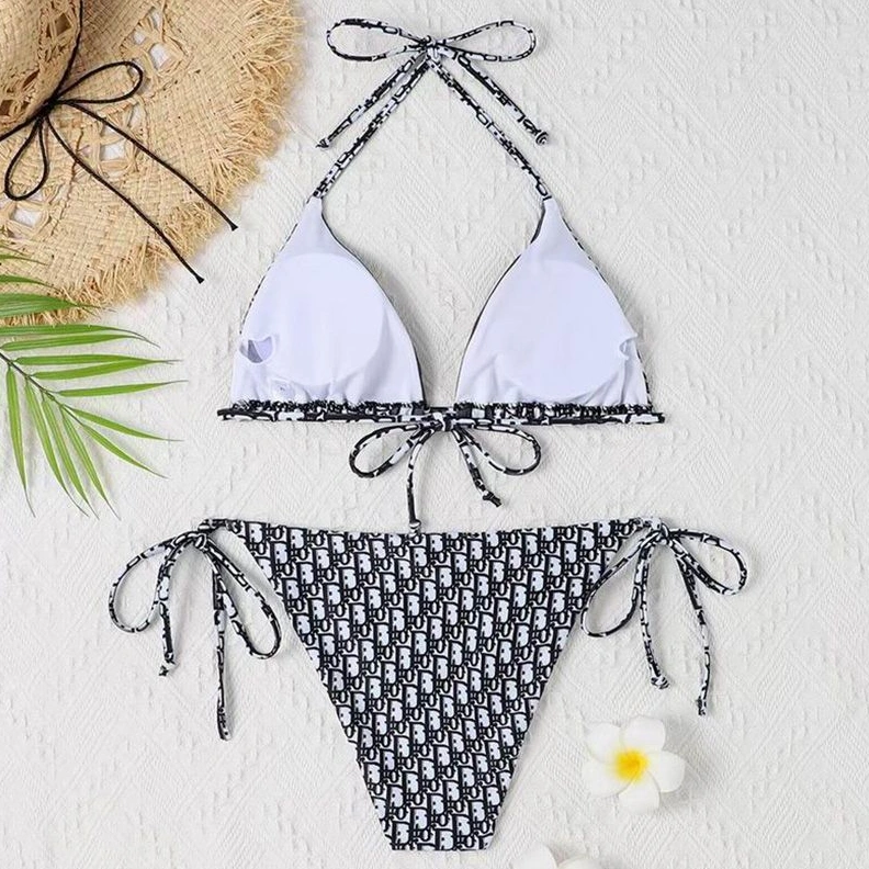 Christian Dior Bikini Women Oblique Motif Lycra Black Popular 4433