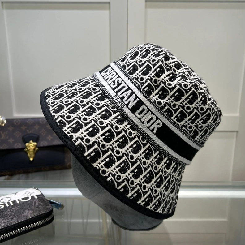 Christian Dior Bucket Hat D-Oblique Motif Canvas Black TopPick 510