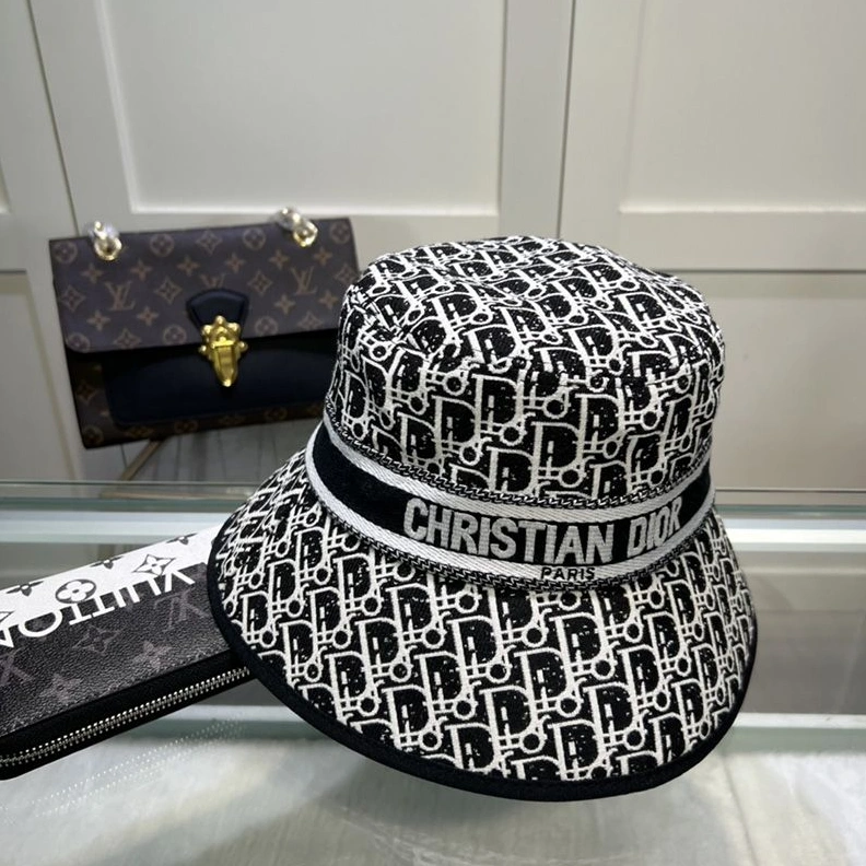 Christian Dior Bucket Hat D-Oblique Motif Canvas Black TopPick 510