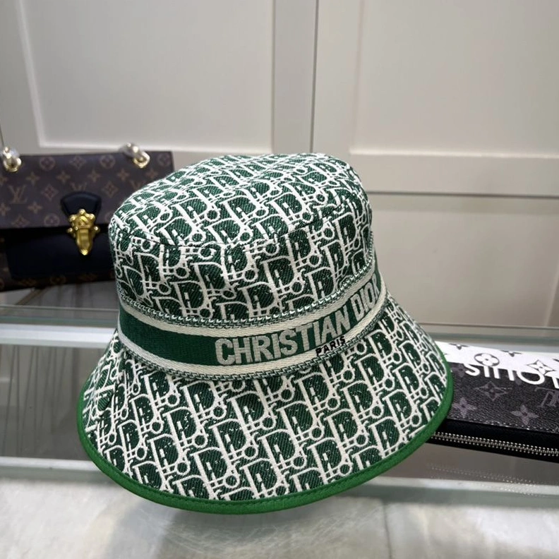 Christian Dior Bucket Hat D-Oblique Motif Canvas Green GoAnywhere 1861
