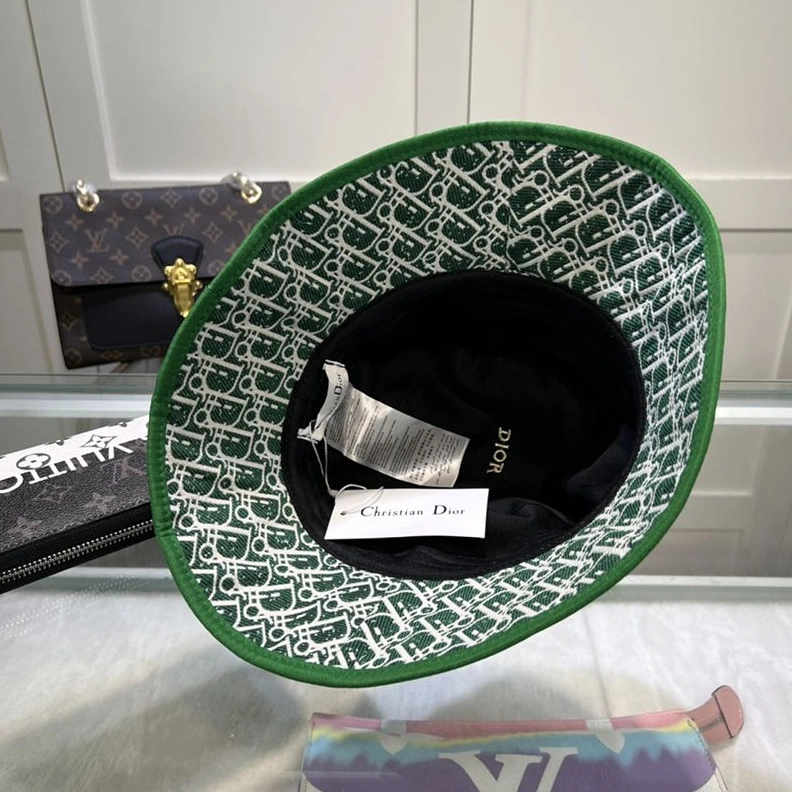 Christian Dior Bucket Hat D-Oblique Motif Canvas Green GoAnywhere 1861