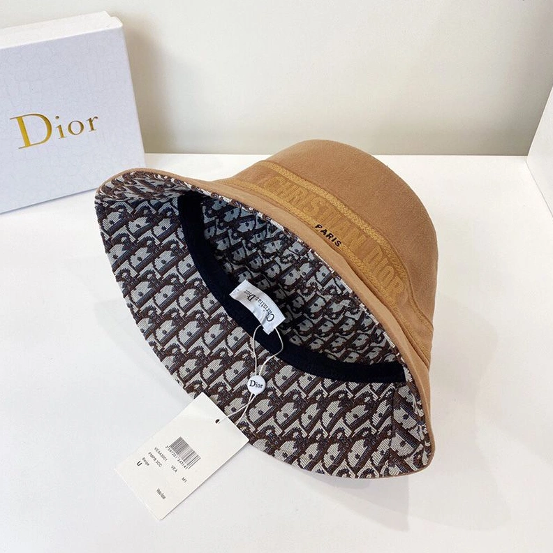 Christian Dior Bucket Hat Oblique Motif Denim Khaki TopPick 9600
