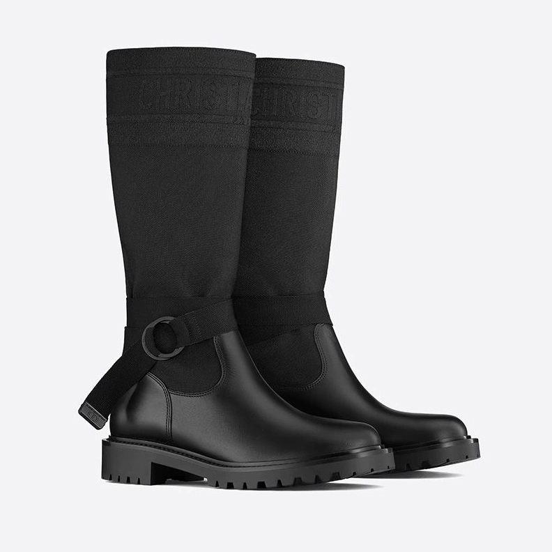 Christian Dior D-Major Boots Women Technical Fabric and Calfskin Black Popular 4840