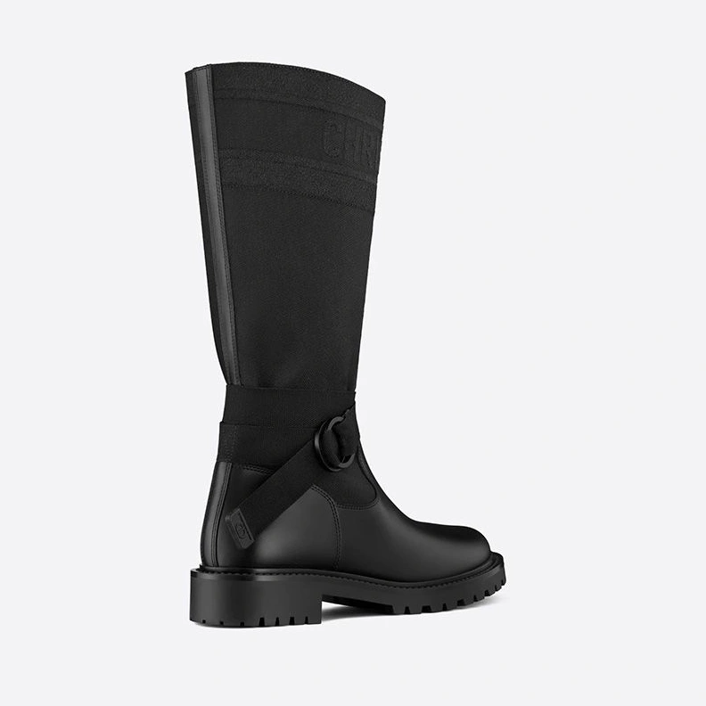 Christian Dior D-Major Boots Women Technical Fabric and Calfskin Black Popular 4840