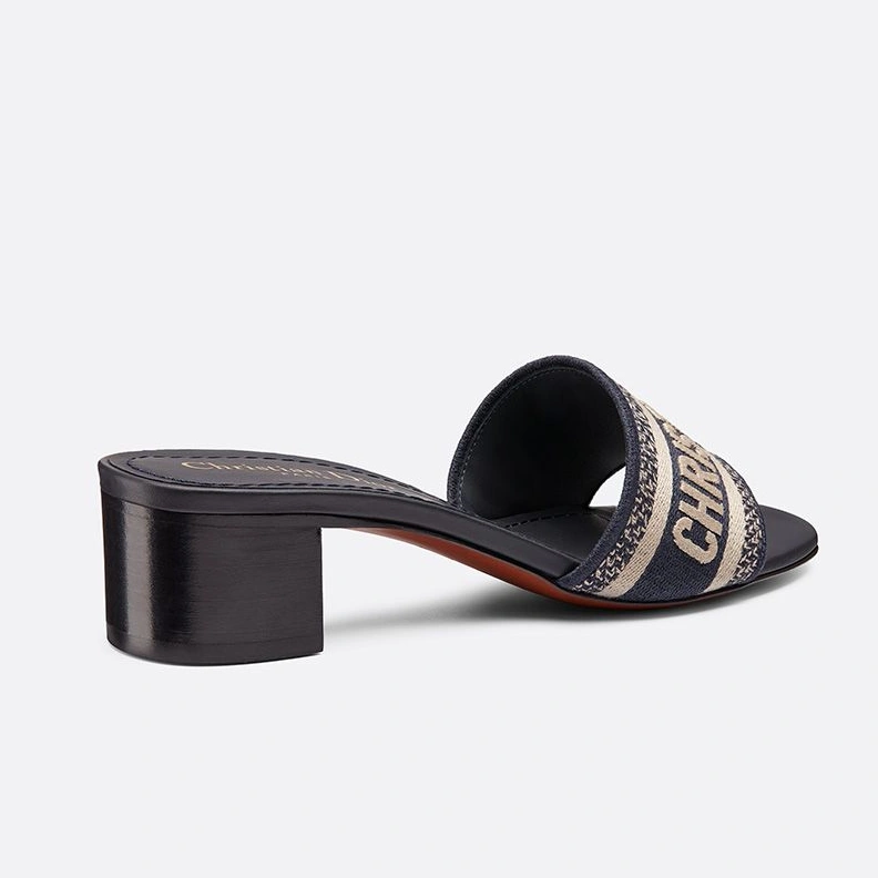 Christian Dior Dway Slides Women Canvas Black EasyMatch 8886