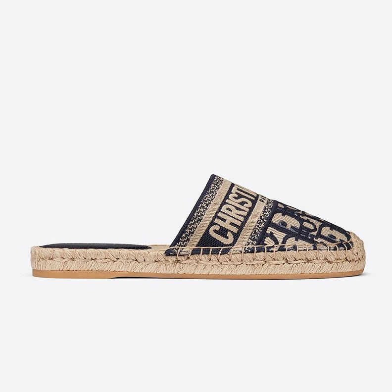 Christian Dior Granville Mules Women Oblique Motif Cotton Blue UrbanStyle 4849