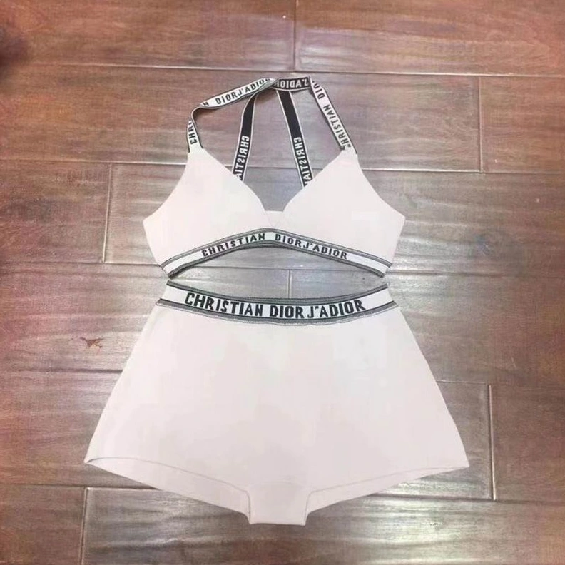 Christian Dior J'Adior High Waisted Crisscross Bikini Women Lycra White Fashionable 350