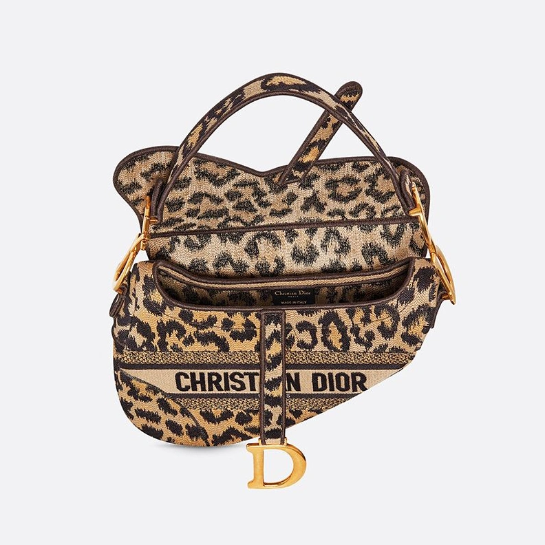 Christian Dior Saddle Bag In Mizza Motif Canvas Beige AllSeason 4743