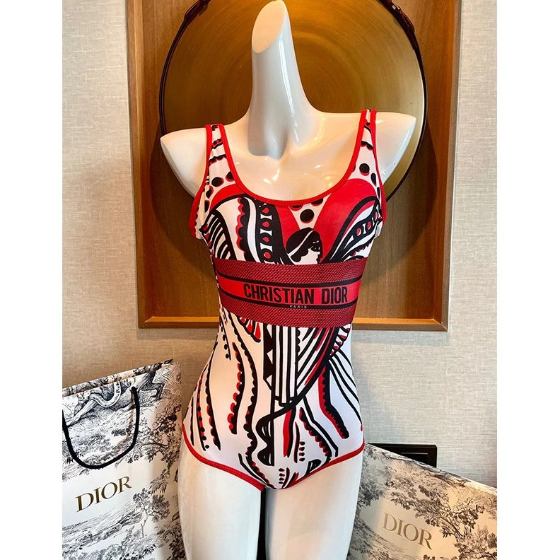 Christian Dior Swimsuit Women Cupidon Motif Lycra White HighQuality 209