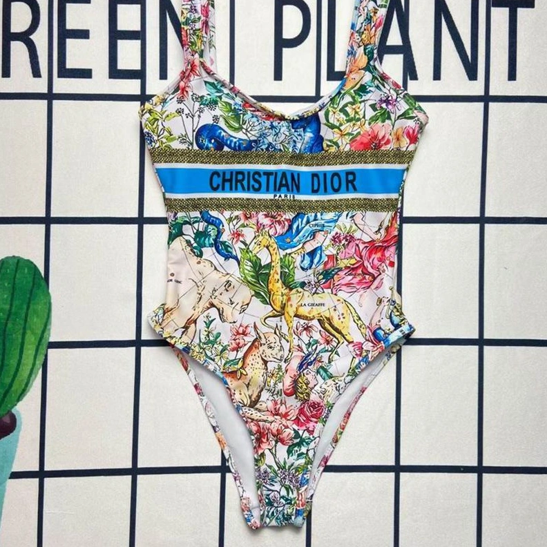 Christian Dior Swimsuit Women D-Constellation Motif Lycra White Fashionable 8720