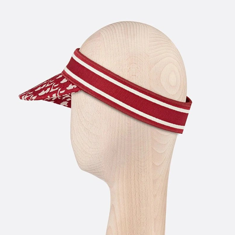 Christian Dior Visor D-Oblique Motif Cotton Red SportInspired 8713