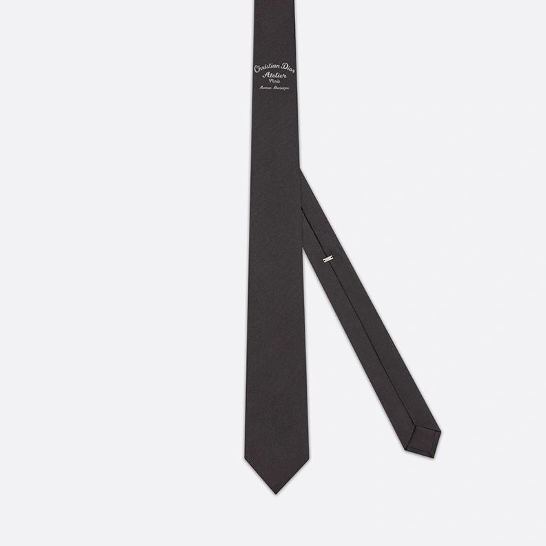 Comfortable 1874 Dior Tie Christian Dior Atelier Motif Silk Black