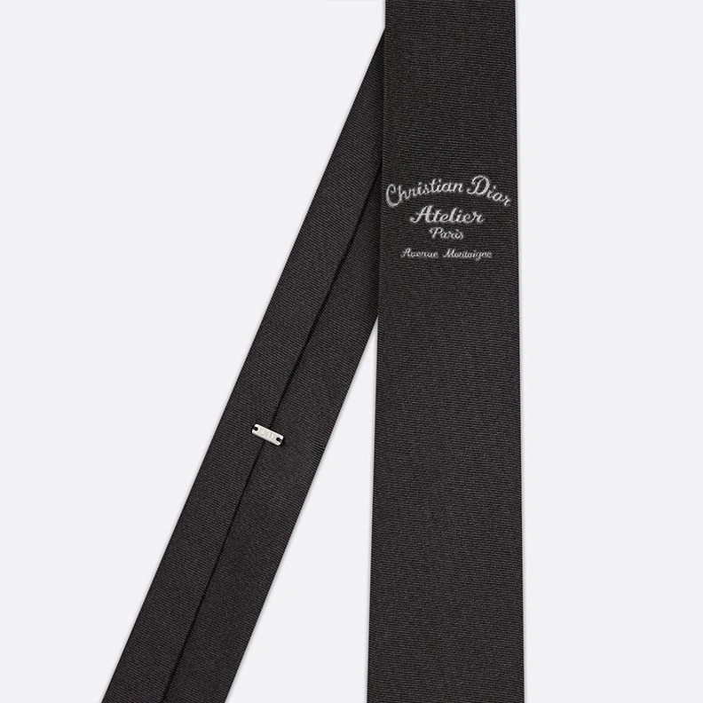 Comfortable 1874 Dior Tie Christian Dior Atelier Motif Silk Black