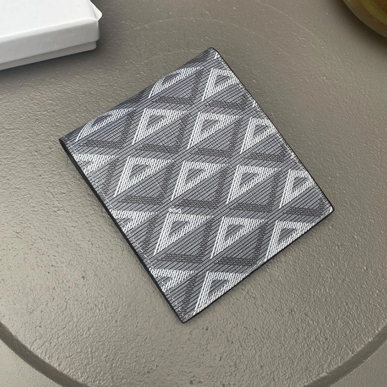 Comfortable 1959 Dior Bi-Fold Card Holder CD Diamond Motif Canvas Grey
