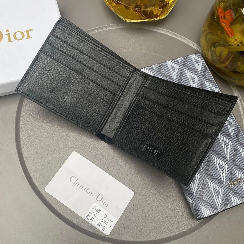 Comfortable 1959 Dior Bi-Fold Card Holder CD Diamond Motif Canvas Grey