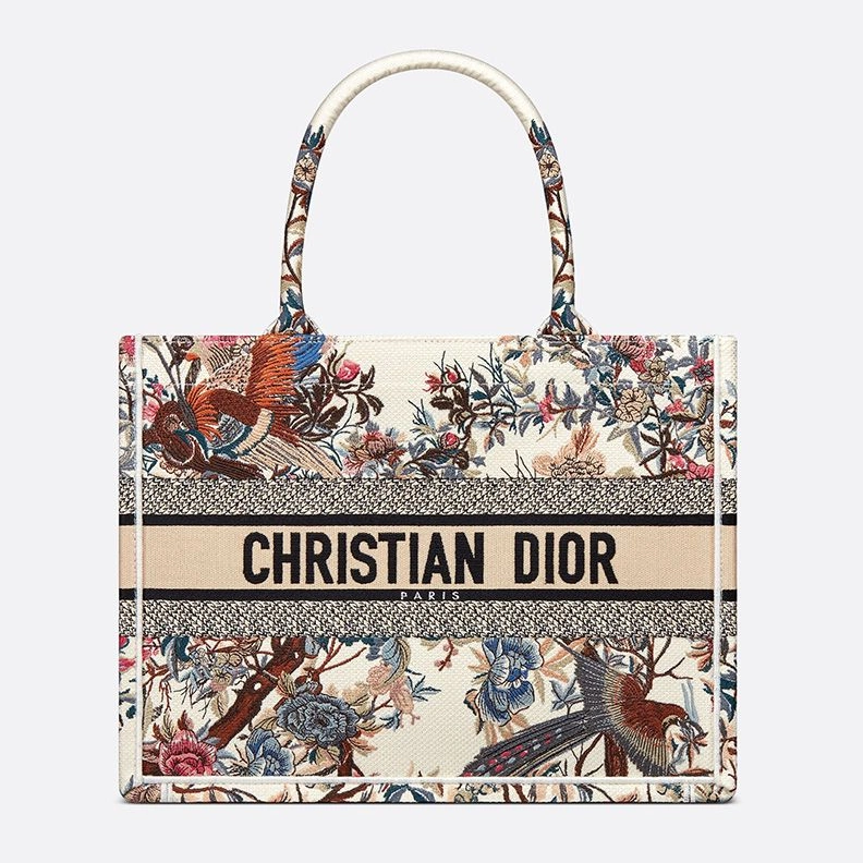 Comfortable 2471 Dior Book Tote In Jardin d'Hiver Motif Canvas White