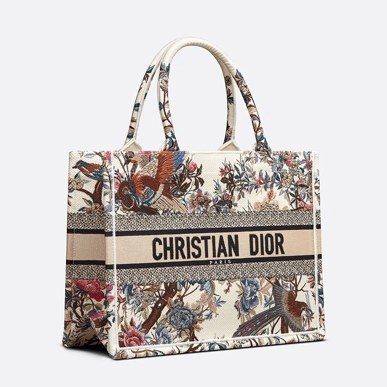 Comfortable 2471 Dior Book Tote In Jardin d'Hiver Motif Canvas White