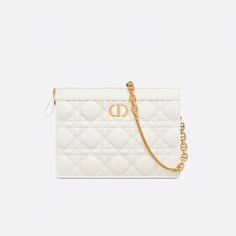 Comfortable 2635 Dior Caro Every Dior Pouch In Supple Cannage Calfskin White