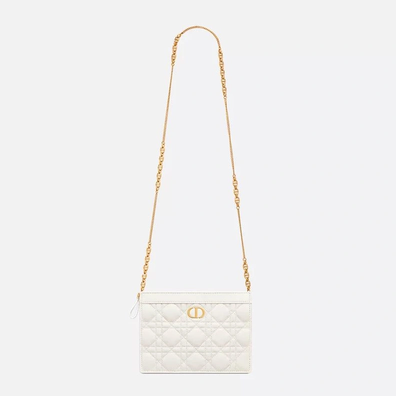 Comfortable 2635 Dior Caro Every Dior Pouch In Supple Cannage Calfskin White