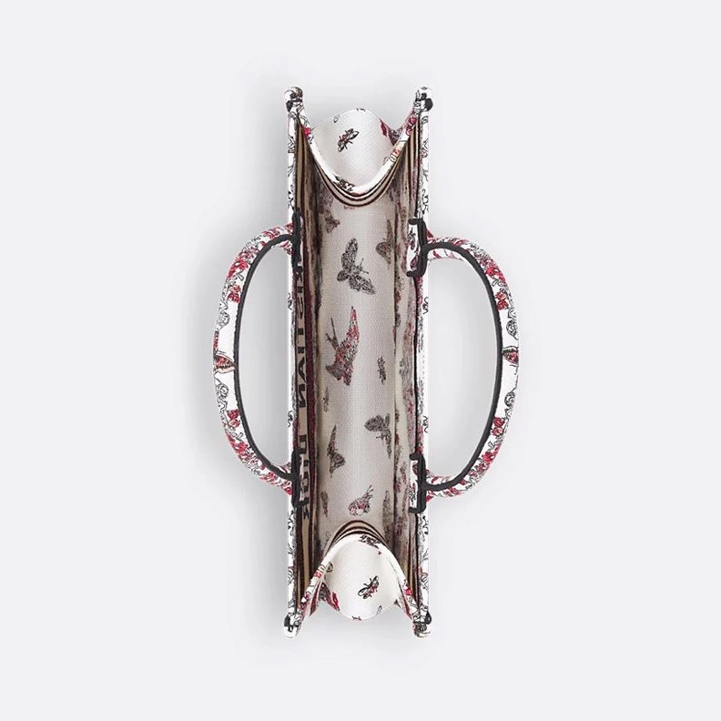 Comfortable 3256 Dior Book Tote In Dioramour Coeur des Curiosities Motif Canvas White