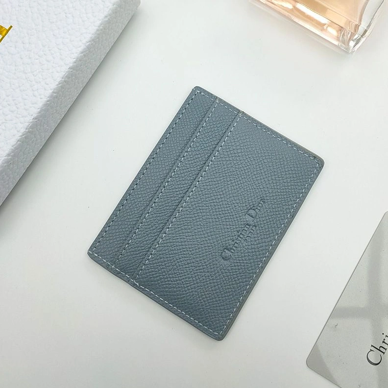 Comfortable 4938 Dior 30 Montaigne Card Holder Grained Calfskin Sky Blue