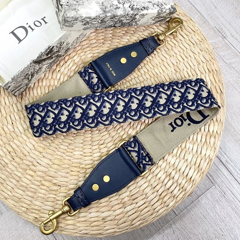 Comfortable 639 Dior Shoulder Strap In Oblique Motif Cotton Blue