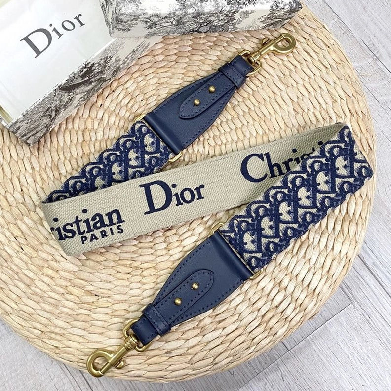 Comfortable 639 Dior Shoulder Strap In Oblique Motif Cotton Blue
