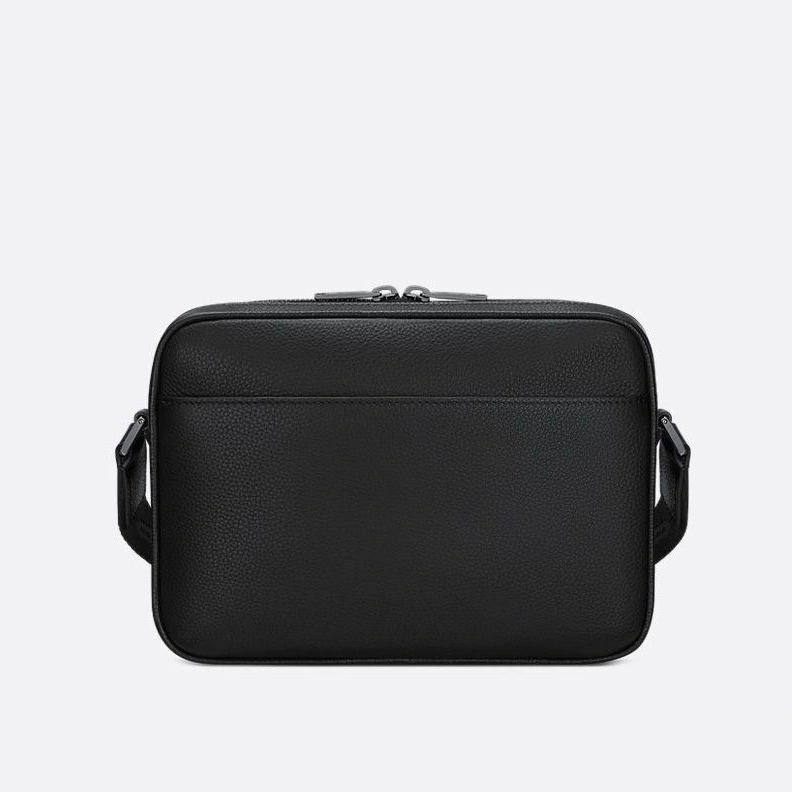 Comfortable 6592 Small Dior Rider 2.0 Zipped Messenger Bag In Grained Calfskin and Oblique Motif Canvas Black