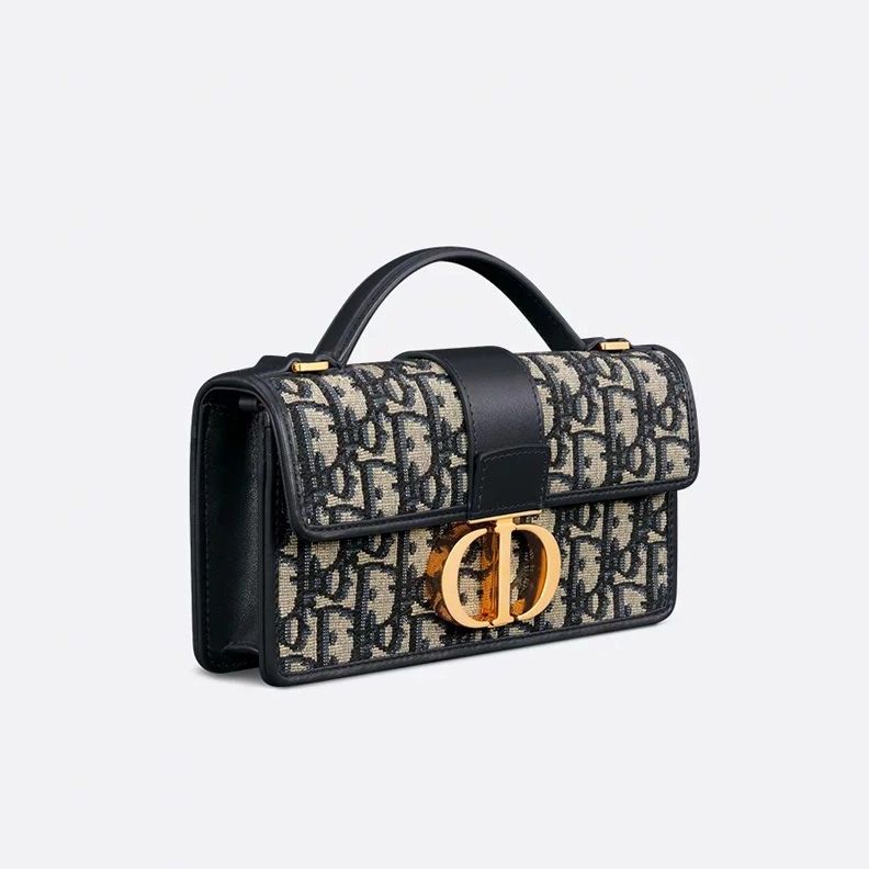 Comfortable 6873 Mini Dior Miss Montaigne Bag In Oblique Motif Canvas Blue