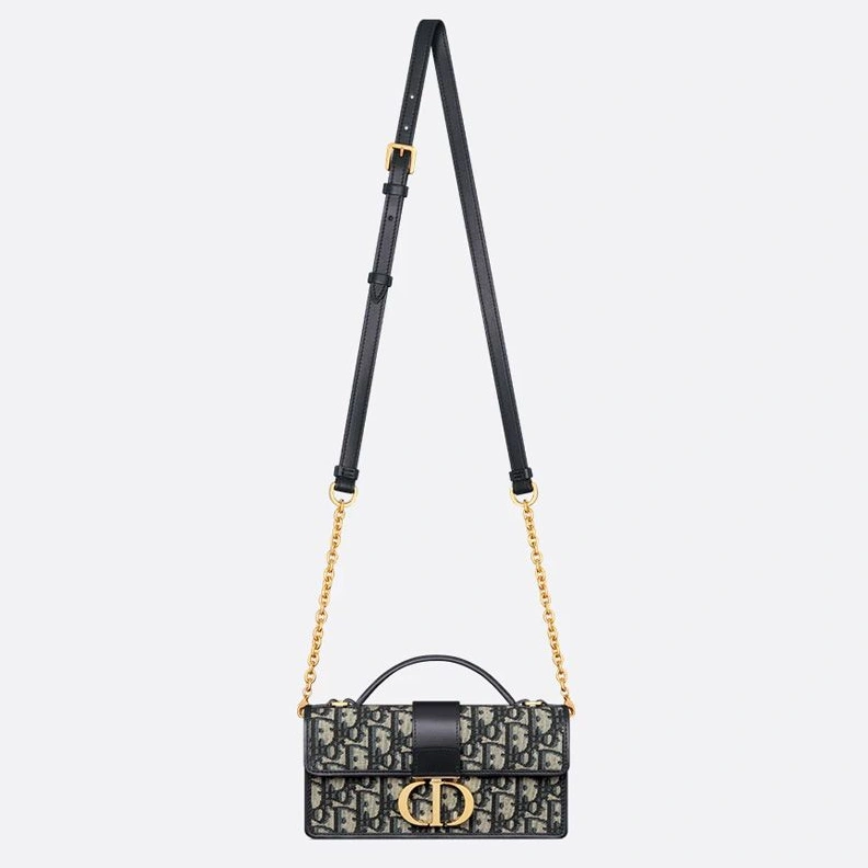 Comfortable 6873 Mini Dior Miss Montaigne Bag In Oblique Motif Canvas Blue