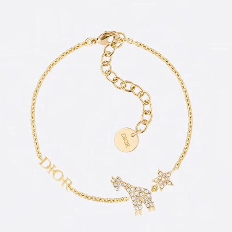 Comfortable 775 Diorevolution Bracelet Metal And White Crystals Little Deer Gold