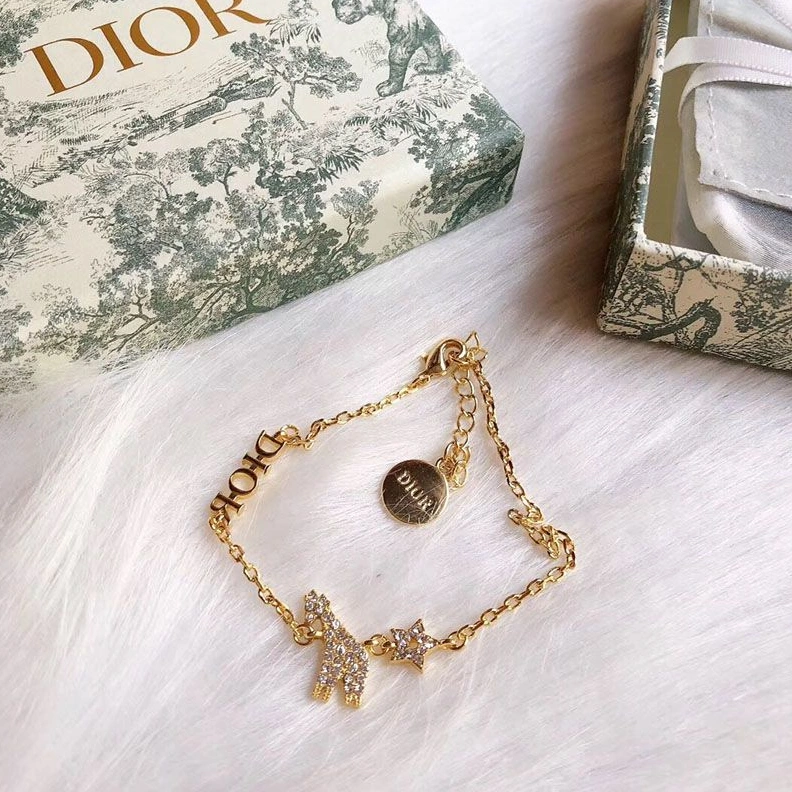 Comfortable 775 Diorevolution Bracelet Metal And White Crystals Little Deer Gold
