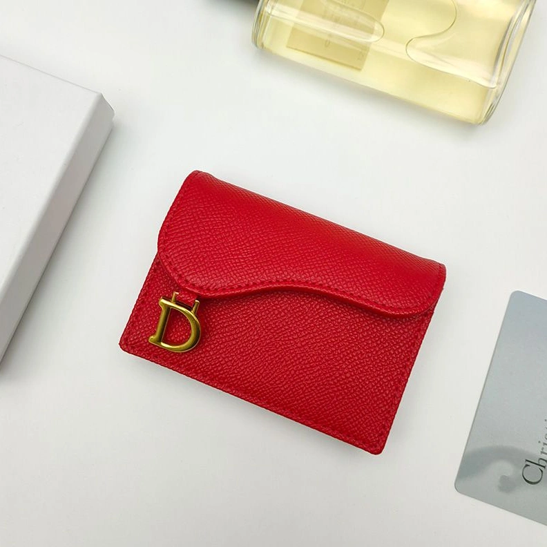 Comfortable 9320 Dior Saddle Bloom Card Holder In Grained Calfskin Red