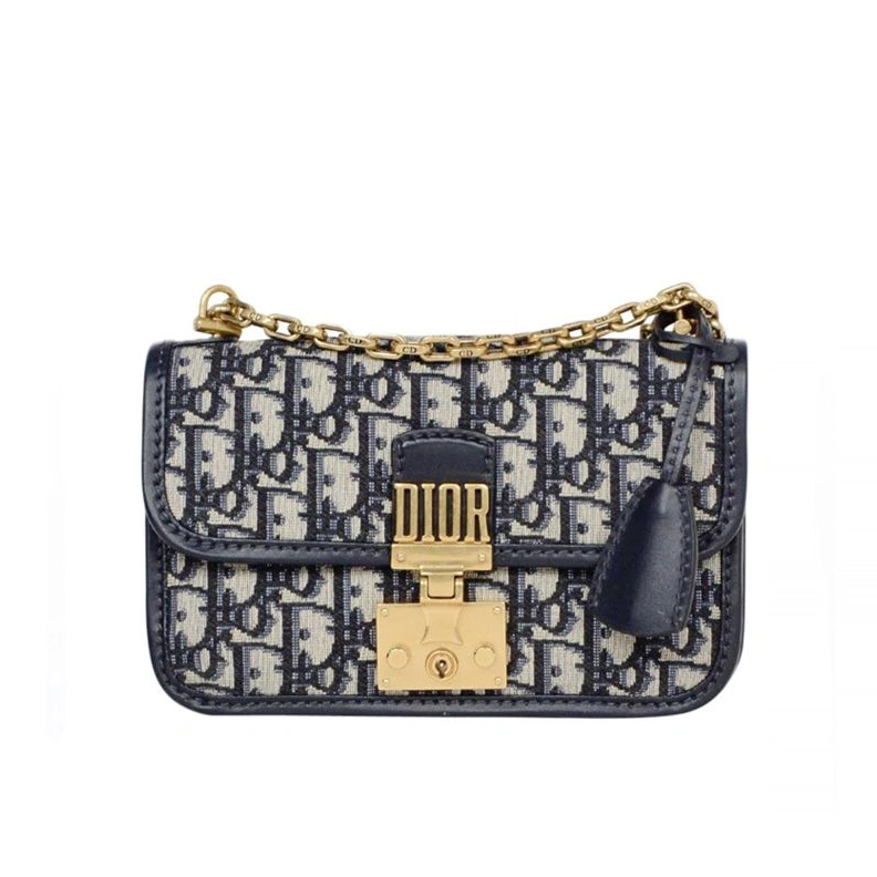 Comfortable 9393 Dioraddict Bag Oblique Motif Canvas Blue