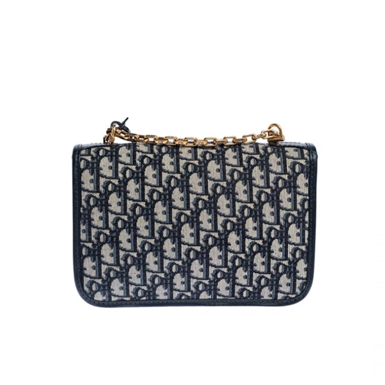 Comfortable 9393 Dioraddict Bag Oblique Motif Canvas Blue