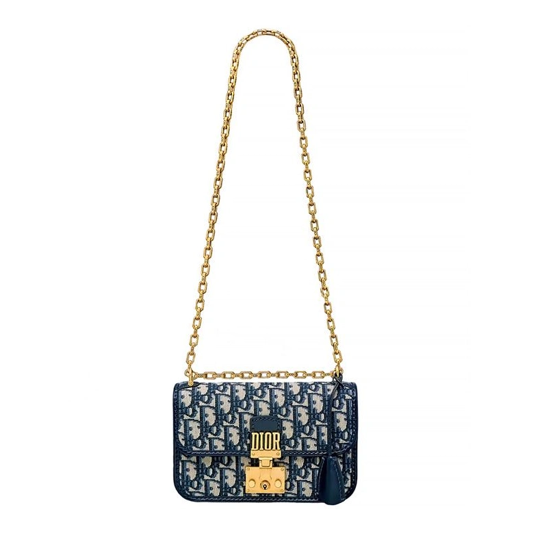 Comfortable 9393 Dioraddict Bag Oblique Motif Canvas Blue