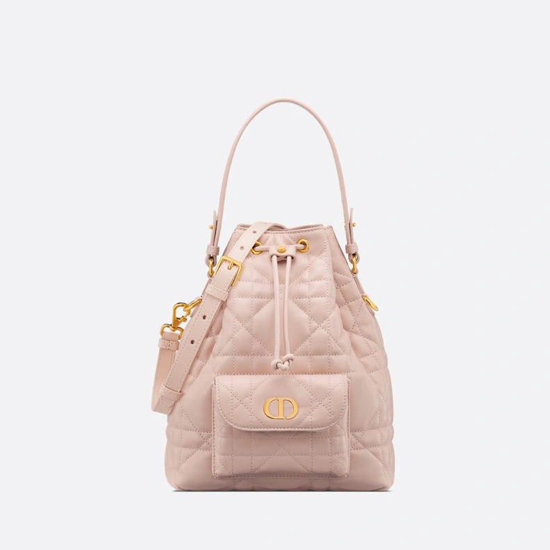 Comfortable 9883 Small Dior Caro Bucket Bag In Macrocannage Lambskin Cherry