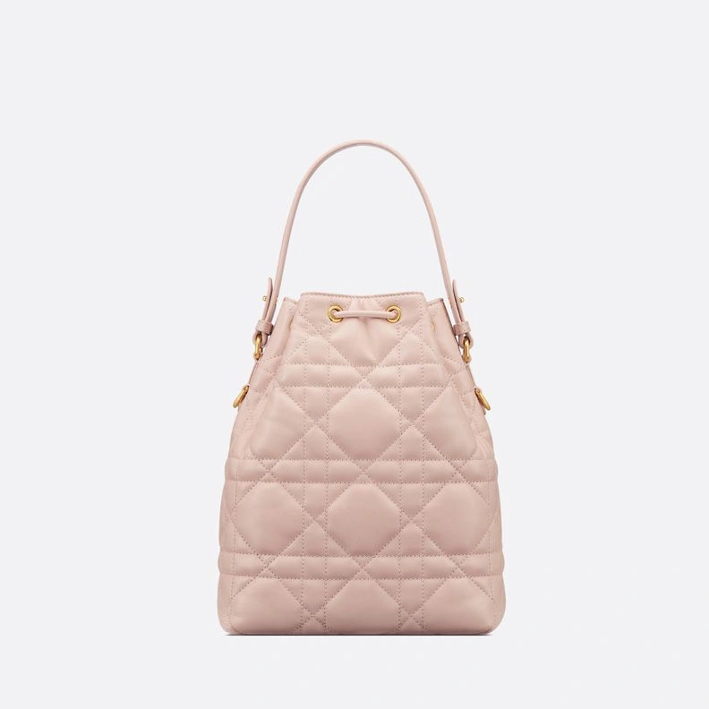 Comfortable 9883 Small Dior Caro Bucket Bag In Macrocannage Lambskin Cherry