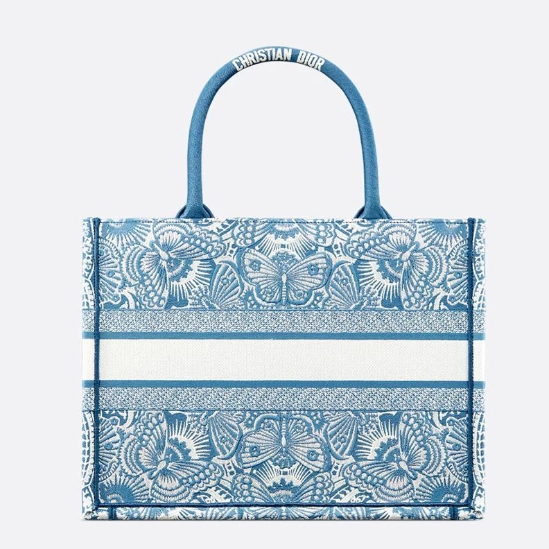 DailyWear 1004 Dior Book Tote In D-Butterfly Paisley Motif Canvas Blue